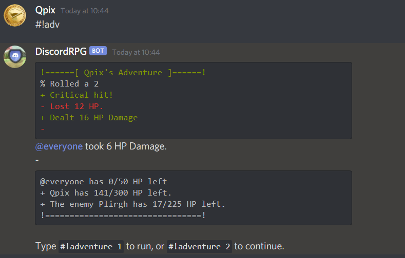 #!adv ping @everyone · Issue #936 · DiscordDungeons/Bugs · GitHub