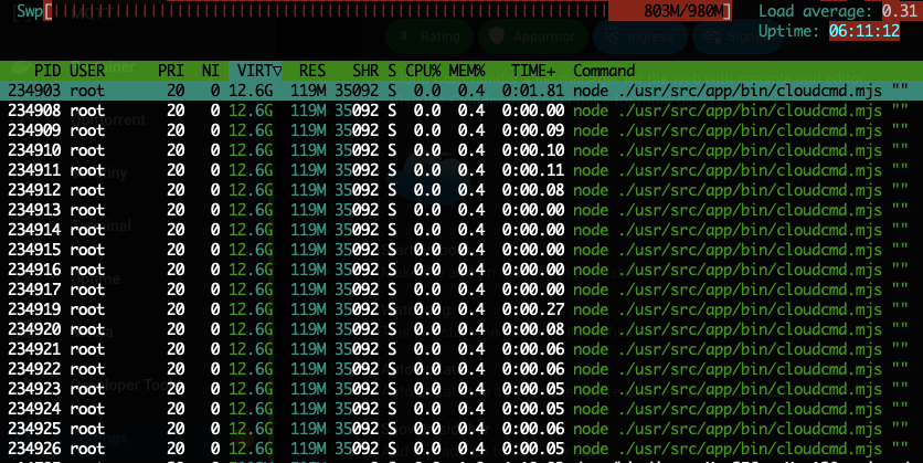 Cloud Commander Consuming 12.6GB of Virtual Ram? · Issue #373 ...