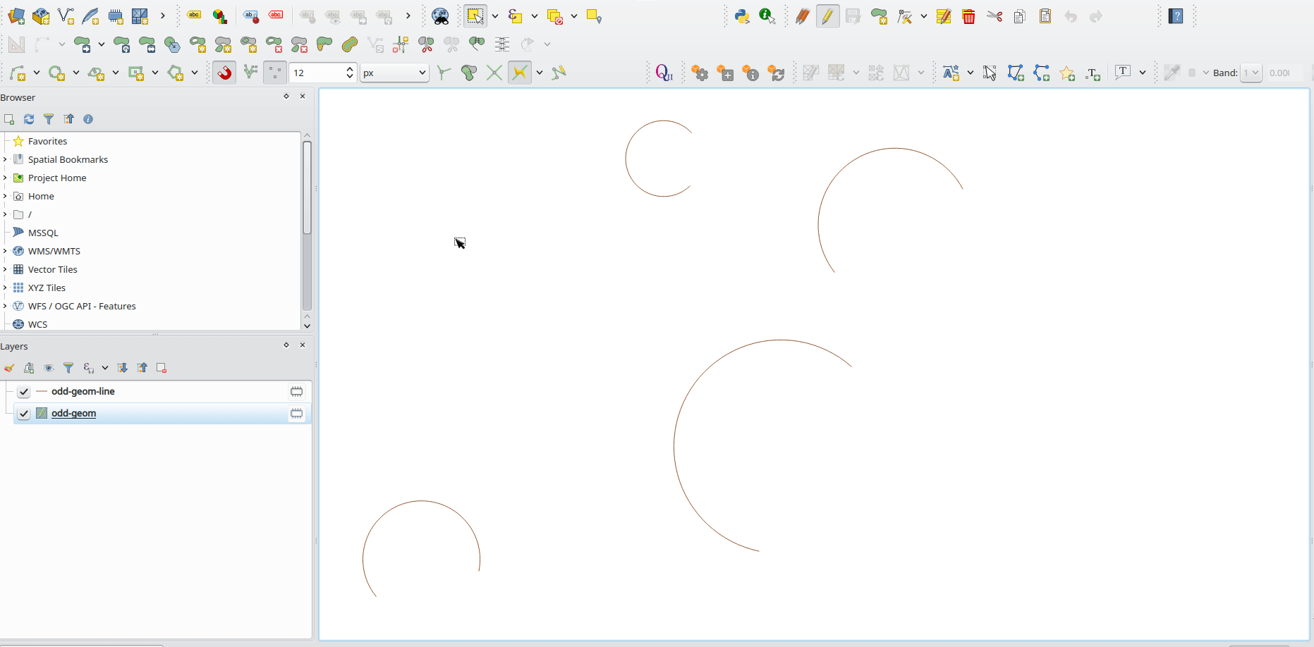 Invalid geometry when tracing a circular/curve feature · Issue 46865