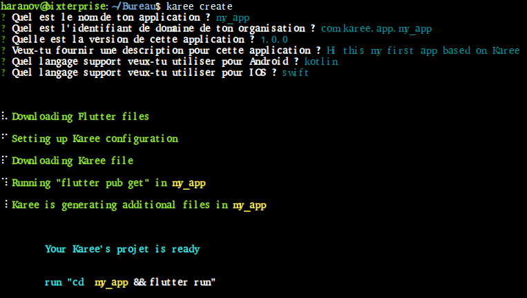 create Project screenshoot