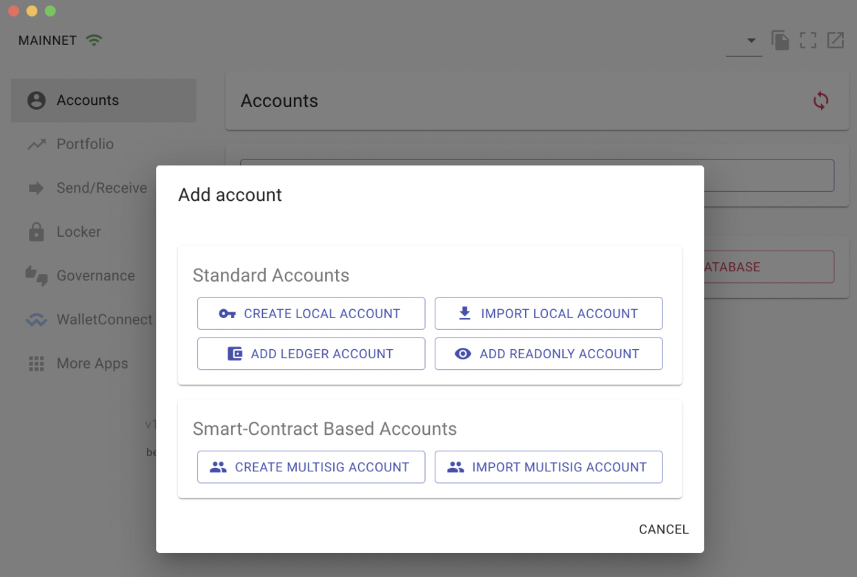 Connect ledger device