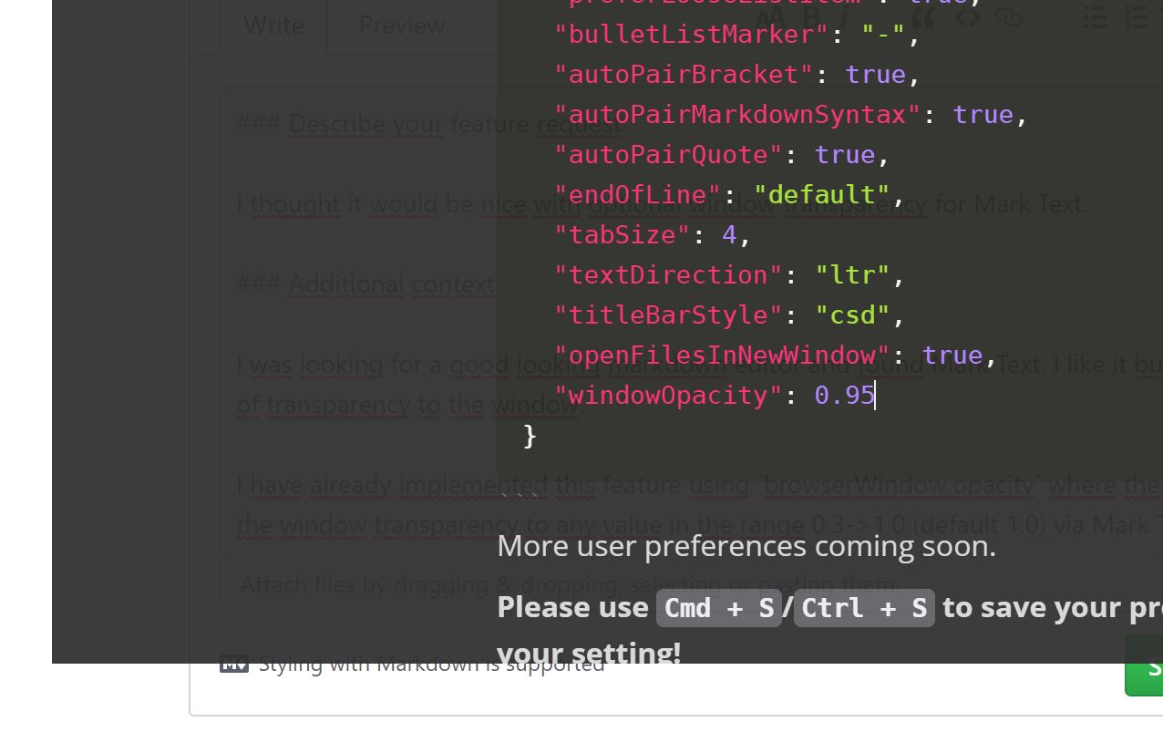 Allow window transparency · Issue #776 · marktext/marktext · GitHub