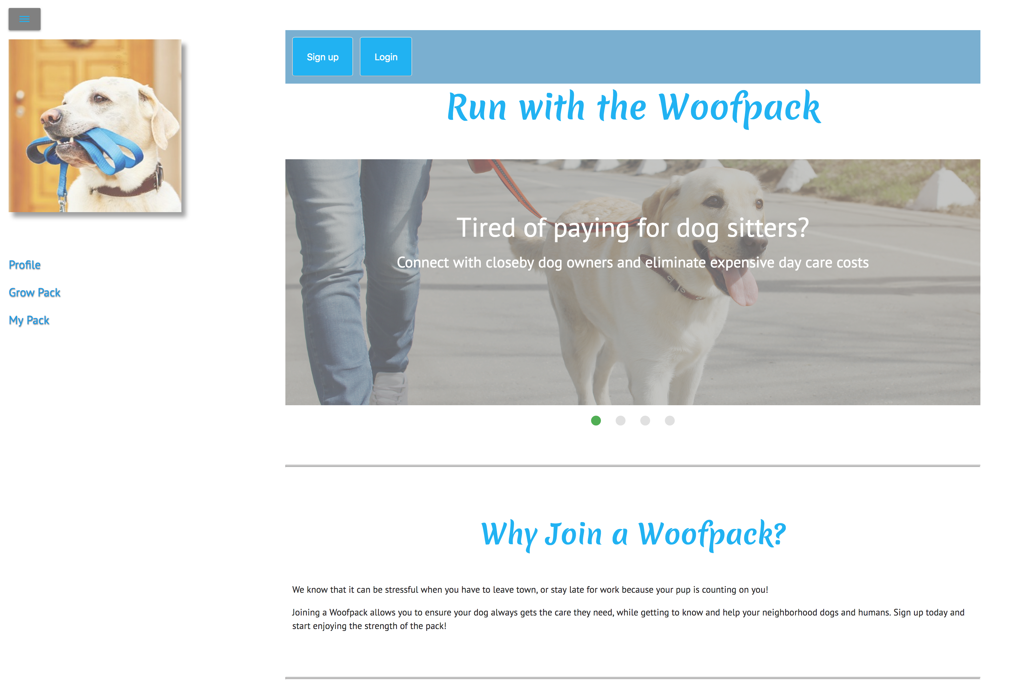 GitHub - biancanoel/woofpack: A full stack app React app for nearby ...