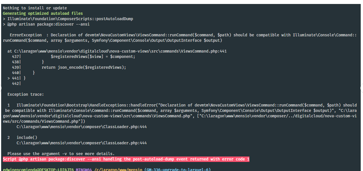 laravel 6 not working · Issue #24 · DigitalCloud/nova-custom-views · GitHub