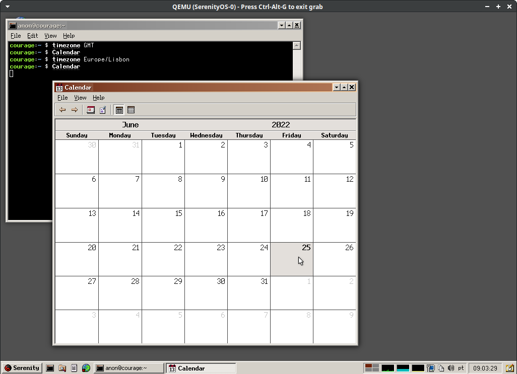 LibCore Using some timezones produce incorrect calendars · Issue 14386 · SerenityOS/serenity