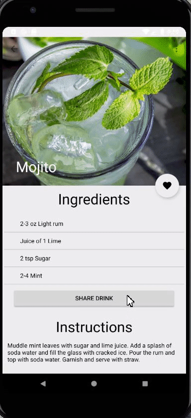 GitHub - jeffbit/DrinkApp: Android Cocktail Recipe app built using Koin ...
