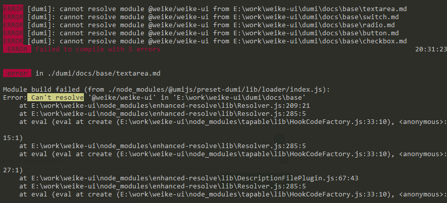 Can't resolve 'xxxx', 引用本地项目报错 · Issue #323 · umijs/dumi · GitHub
