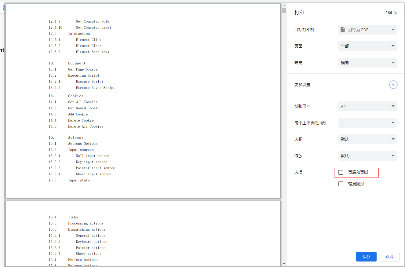 Whether to print headers or footers when printing in Chrome. · Issue
