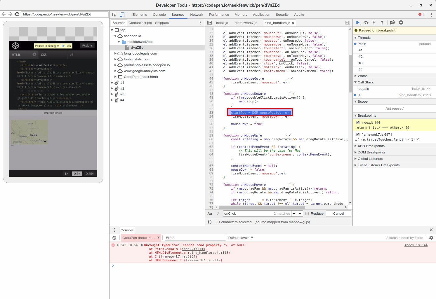 startpos assignment in onmousedown