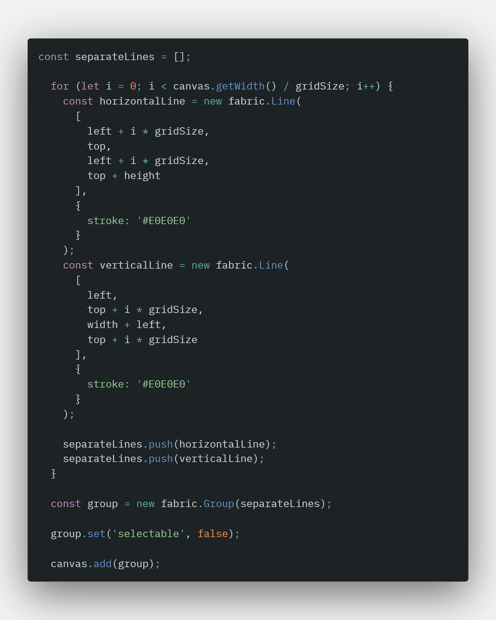 Make object selectable/movable under lines grid. · Discussion 7480 · fabricjs/fabric.js · GitHub