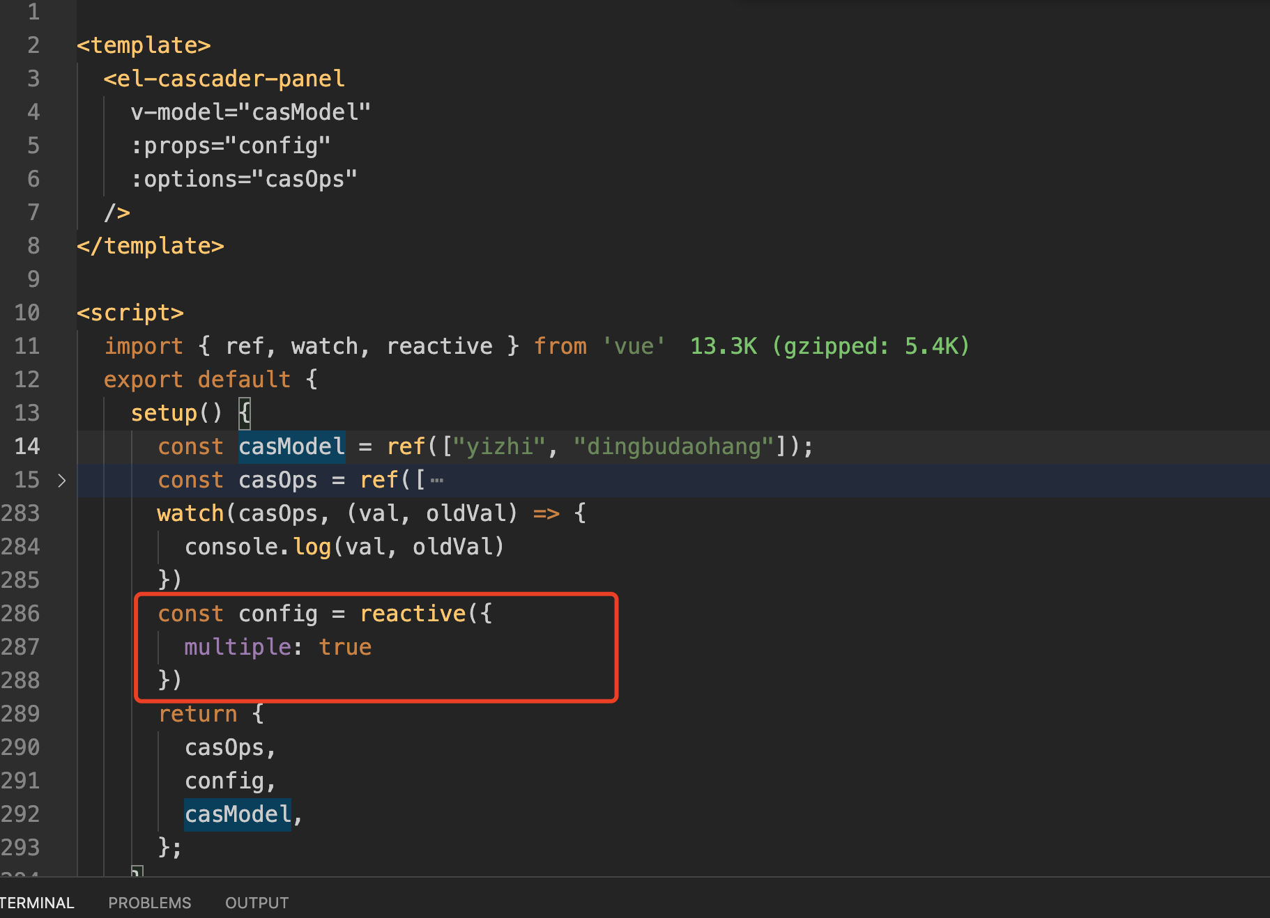 [bug report] when multi select is used for El cascade panel, after ...