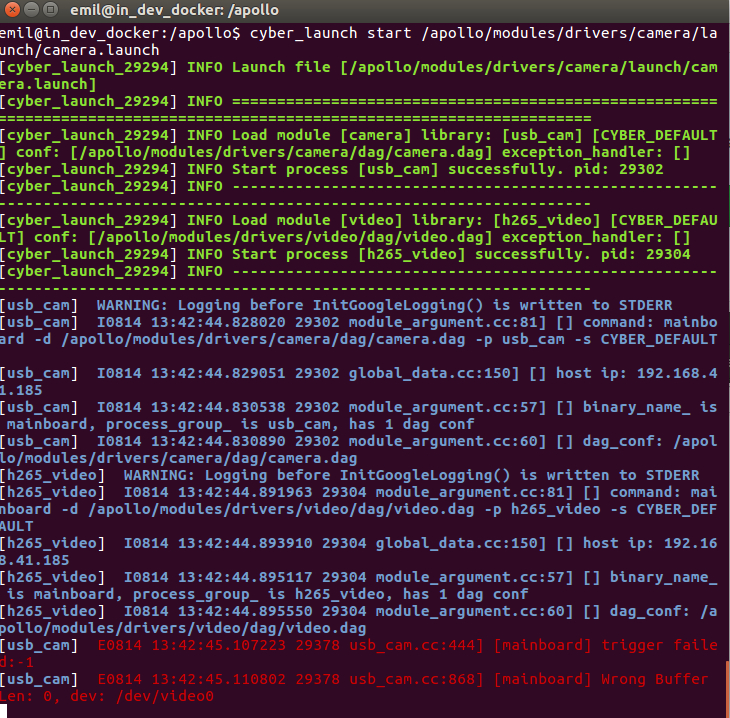 Error cyber_launch start camera.launch with one camera input · Issue ...