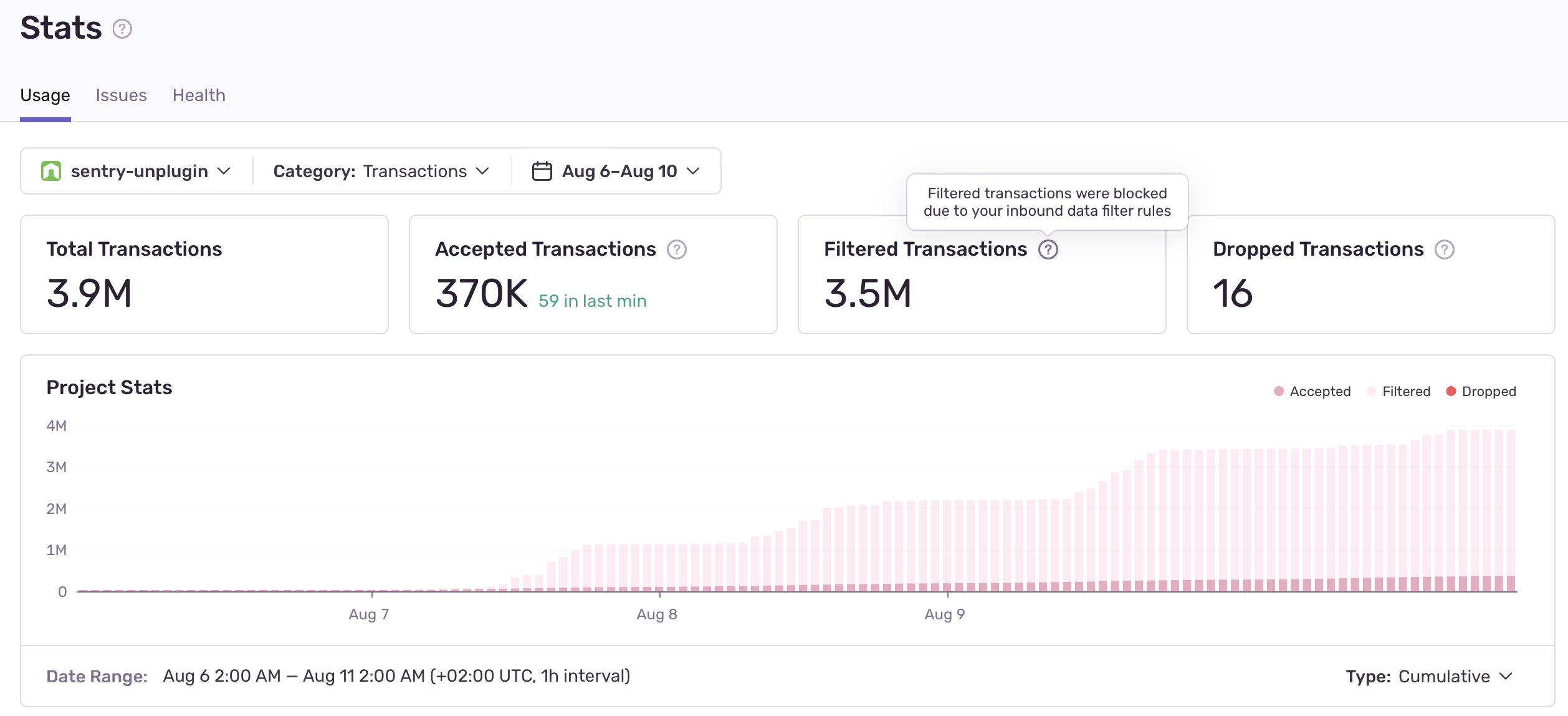 Link to Inbound Filters page from Stats · Issue #55245 · getsentry ...