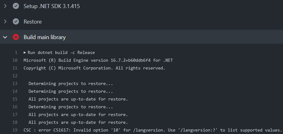 Latest dotnet sdk 3.1 doesn't build project with C#10 · Issue #22662 ...
