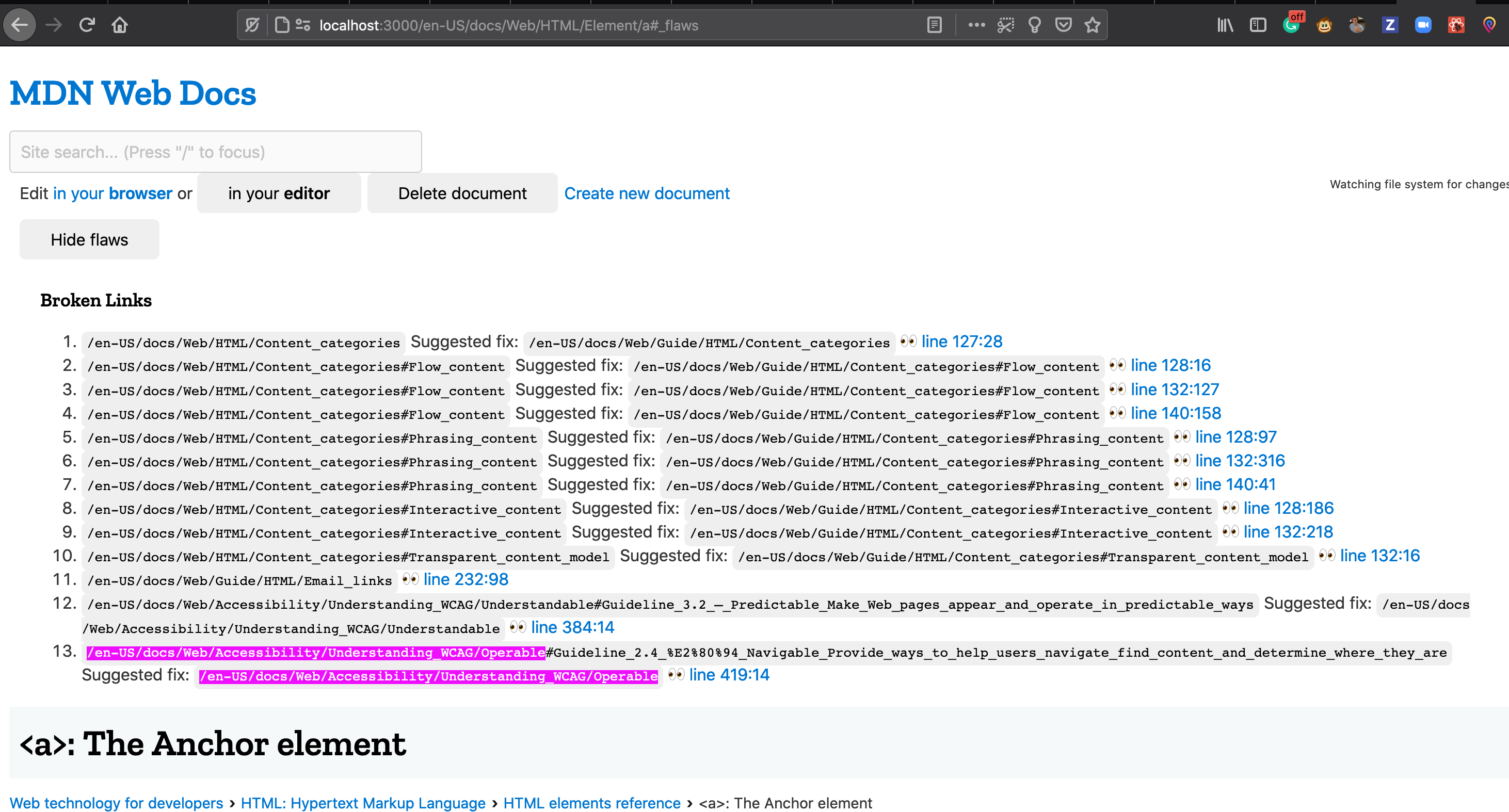 Broken links flaws confused on some anchors · Issue #898 · mdn/yari ...