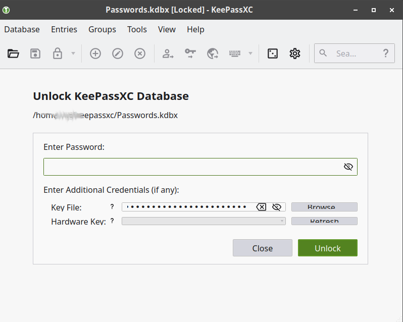 Unlocking screen Key file and Hardware key rows too small · Issue 8488