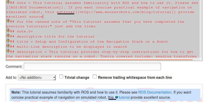 ROS wiki editor's preview function not working · Issue #252 · ros ...