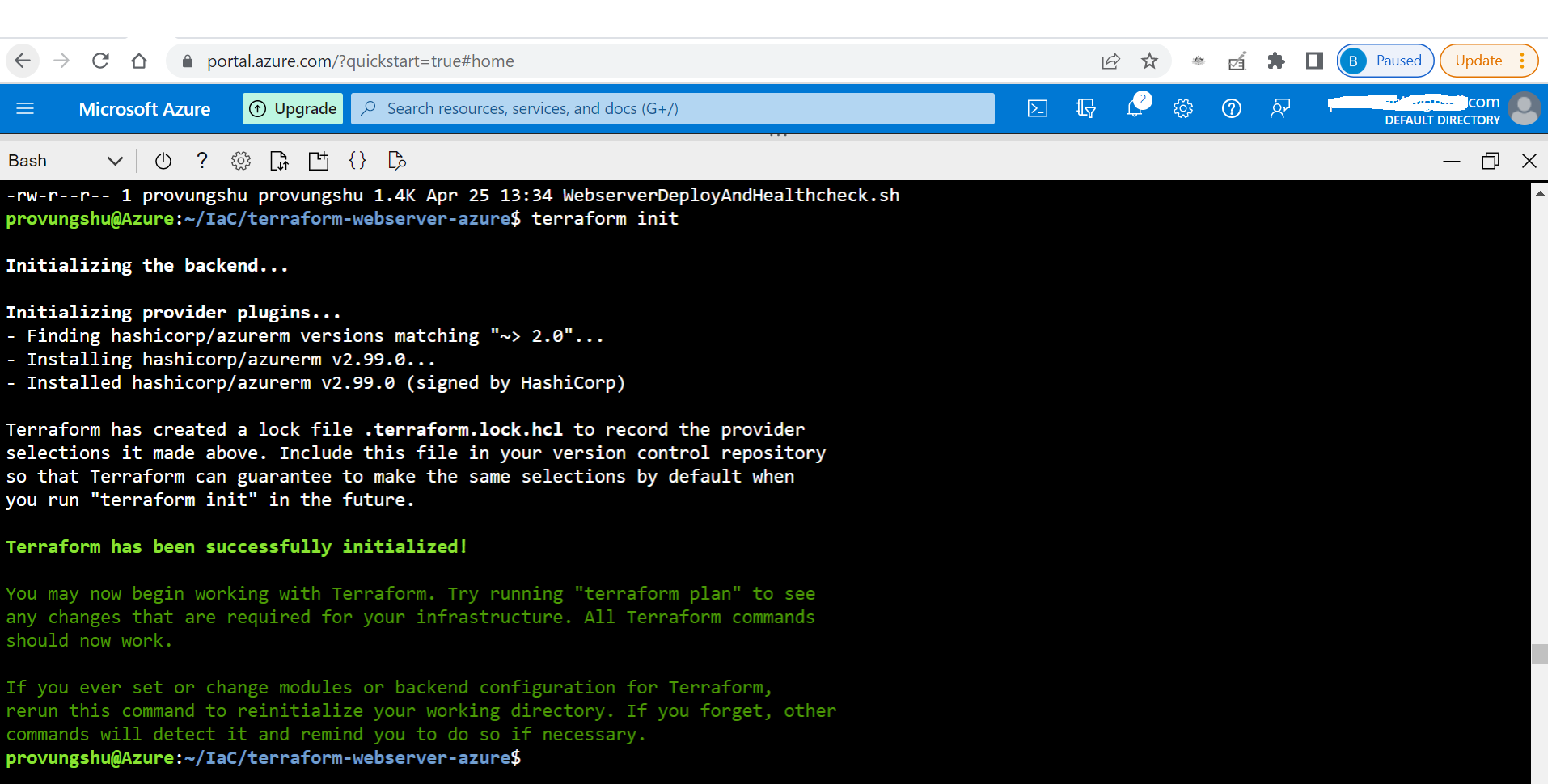GitHub proarhant/terraformwebserverazure Sample webserver