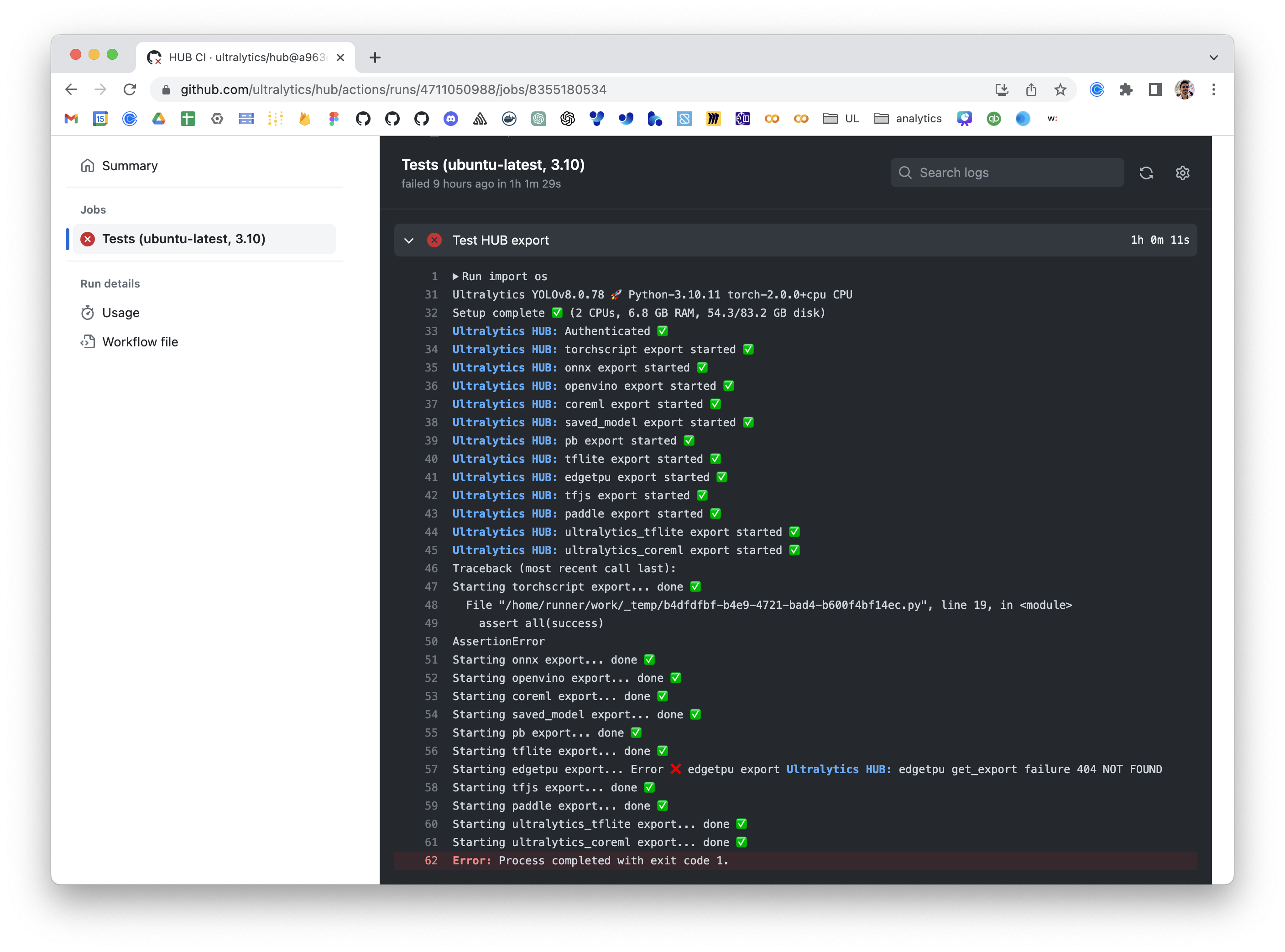 Edge TPU export bug · Issue #217 · ultralytics/hub · GitHub