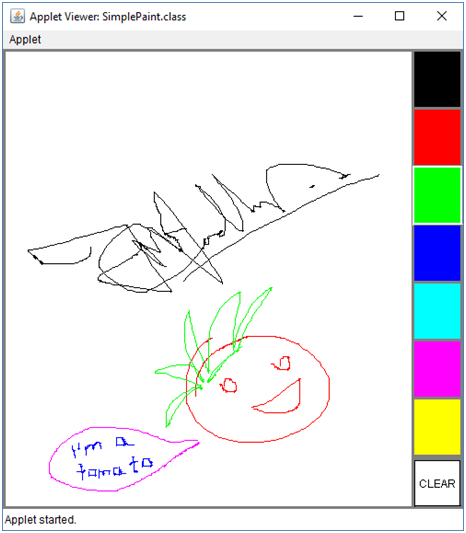 A java applet application that allows user to paint on the applet ...
