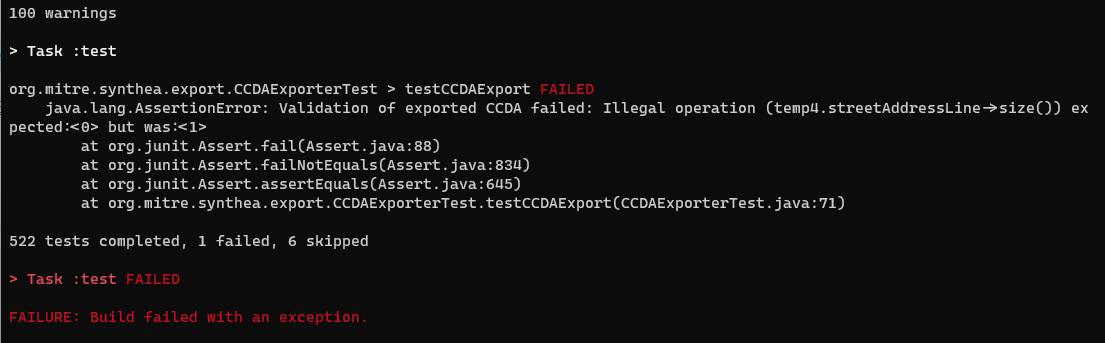 Build fails consistently · Issue #1043 · synthetichealth/synthea · GitHub