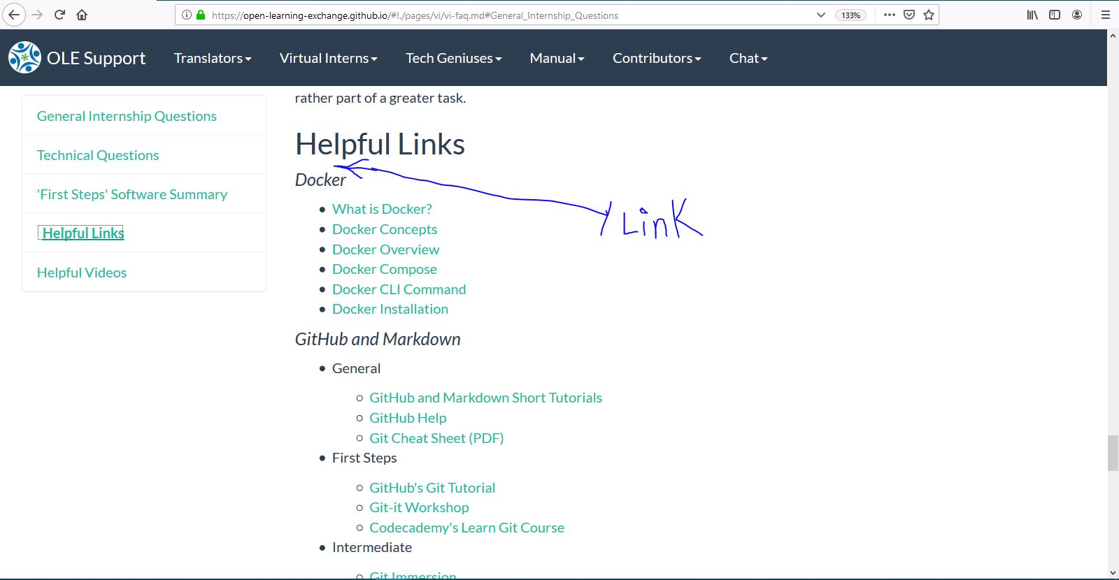 Adding basic command line commands list in the FAQ/Helpful Links ...