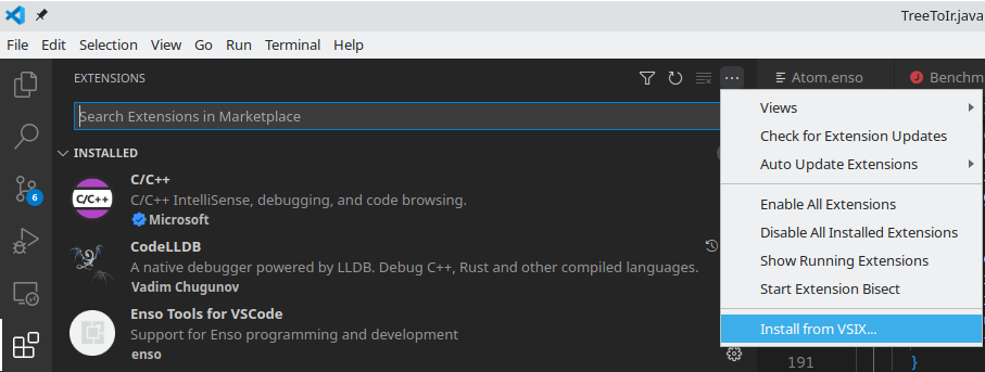 Install from VSIX... 