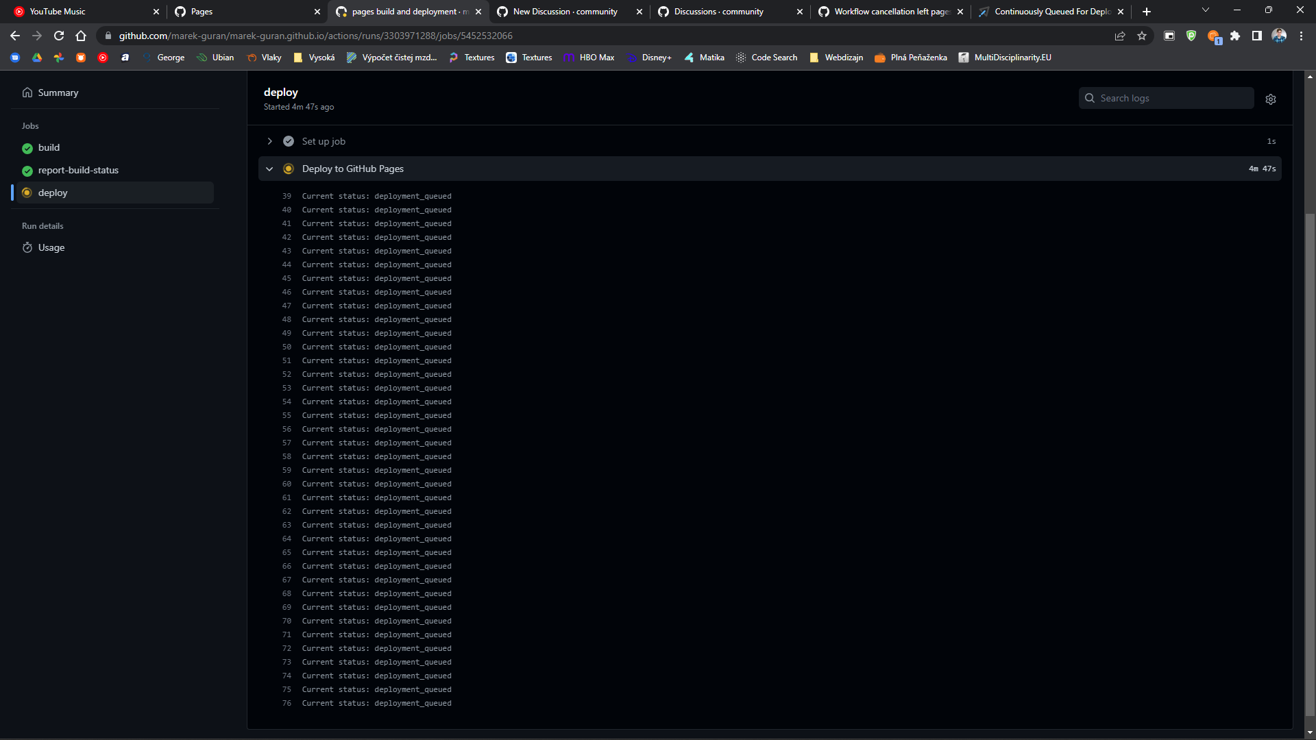 Stuck on deployment · community · Discussion #36974 · GitHub