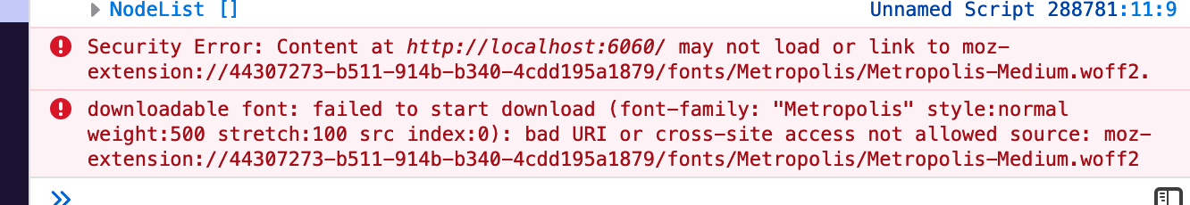 CSS Security Error: Trying to load fonts · Issue #148 · mozilla/fx ...