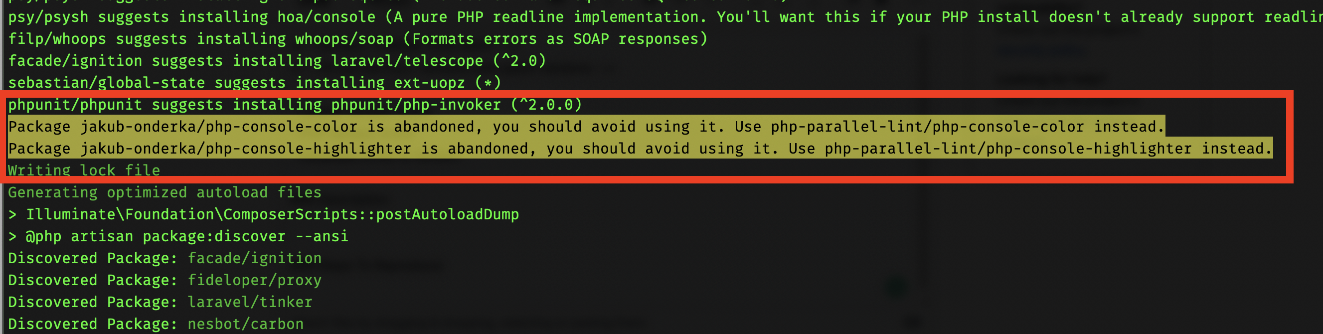 Can anyone help me to resolve jakubonderka package abandoned warning