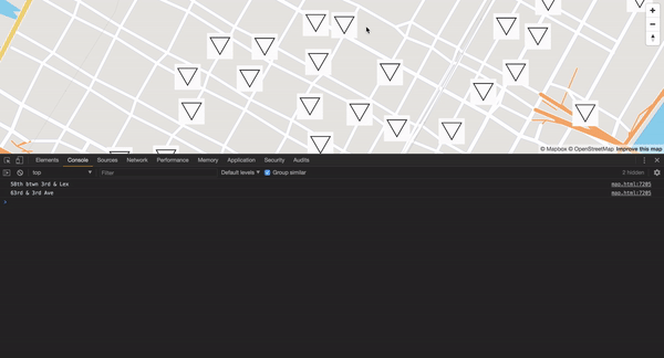 GL JS v44 - with a symbol layer, no event is fired when mousing over ...