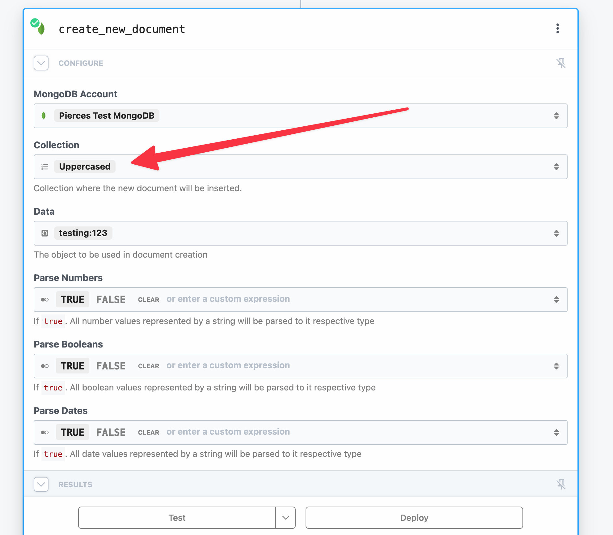 [BUG] MongoDB :: Create new Document - forces lowercase & appends an `s ...