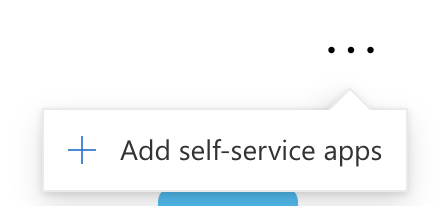 skjermbilde av myapps og alternativet for å legge til self-service apps