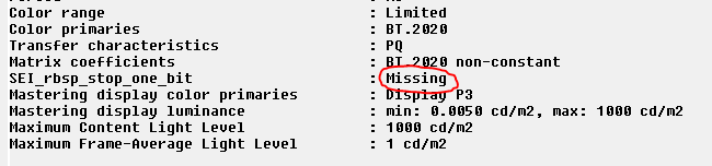 SEI_rbsp_stop_one_bit Missing · Issue #75 · rigaya/NVEnc · GitHub