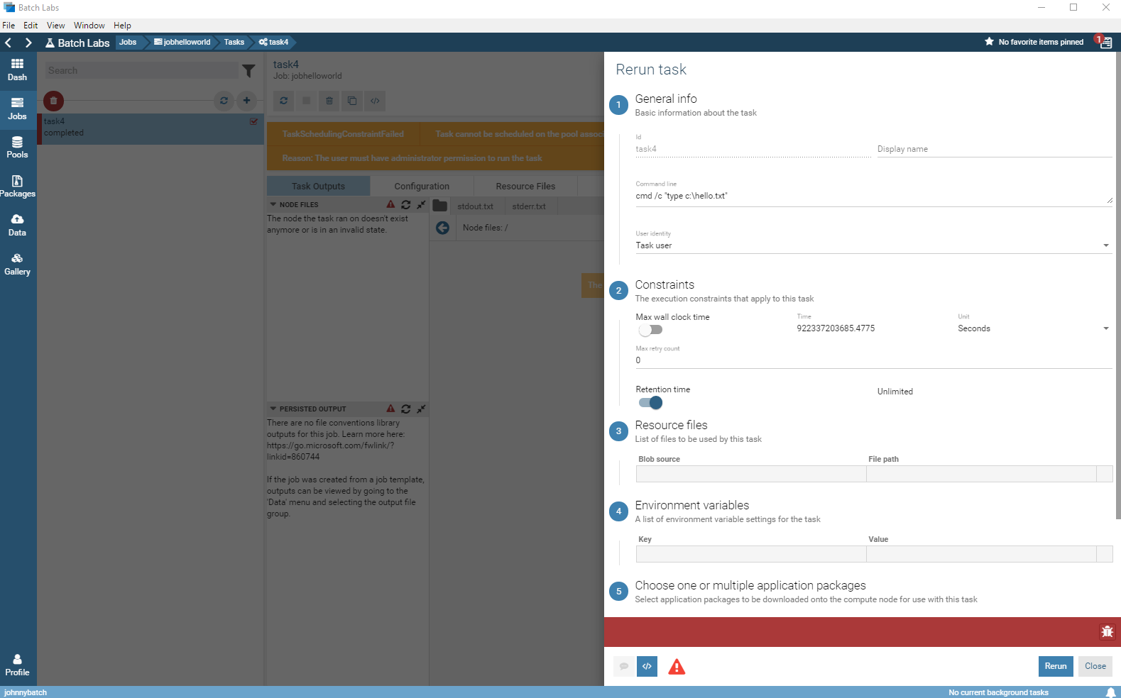 Rerun task with different attributes failed to find task Id · Issue ...