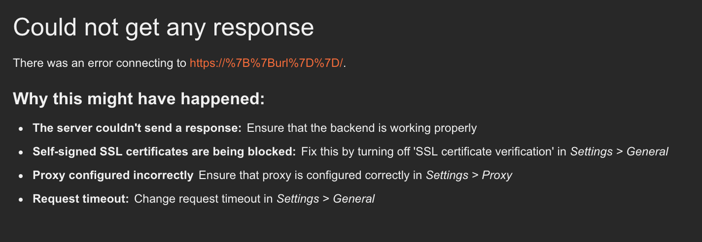 Let the user know if request failed due to missing variables · Issue ...