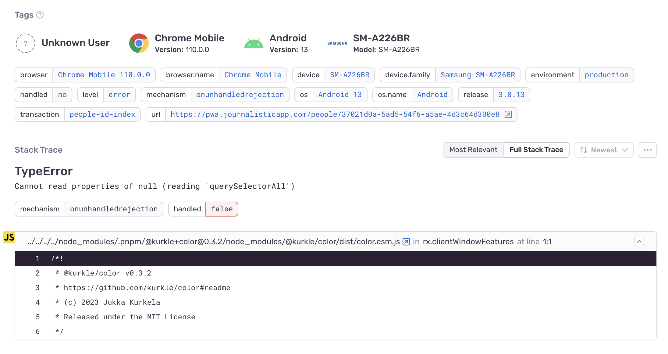 Uncaught TypeError Cannot read properties of null (reading 'a') it's