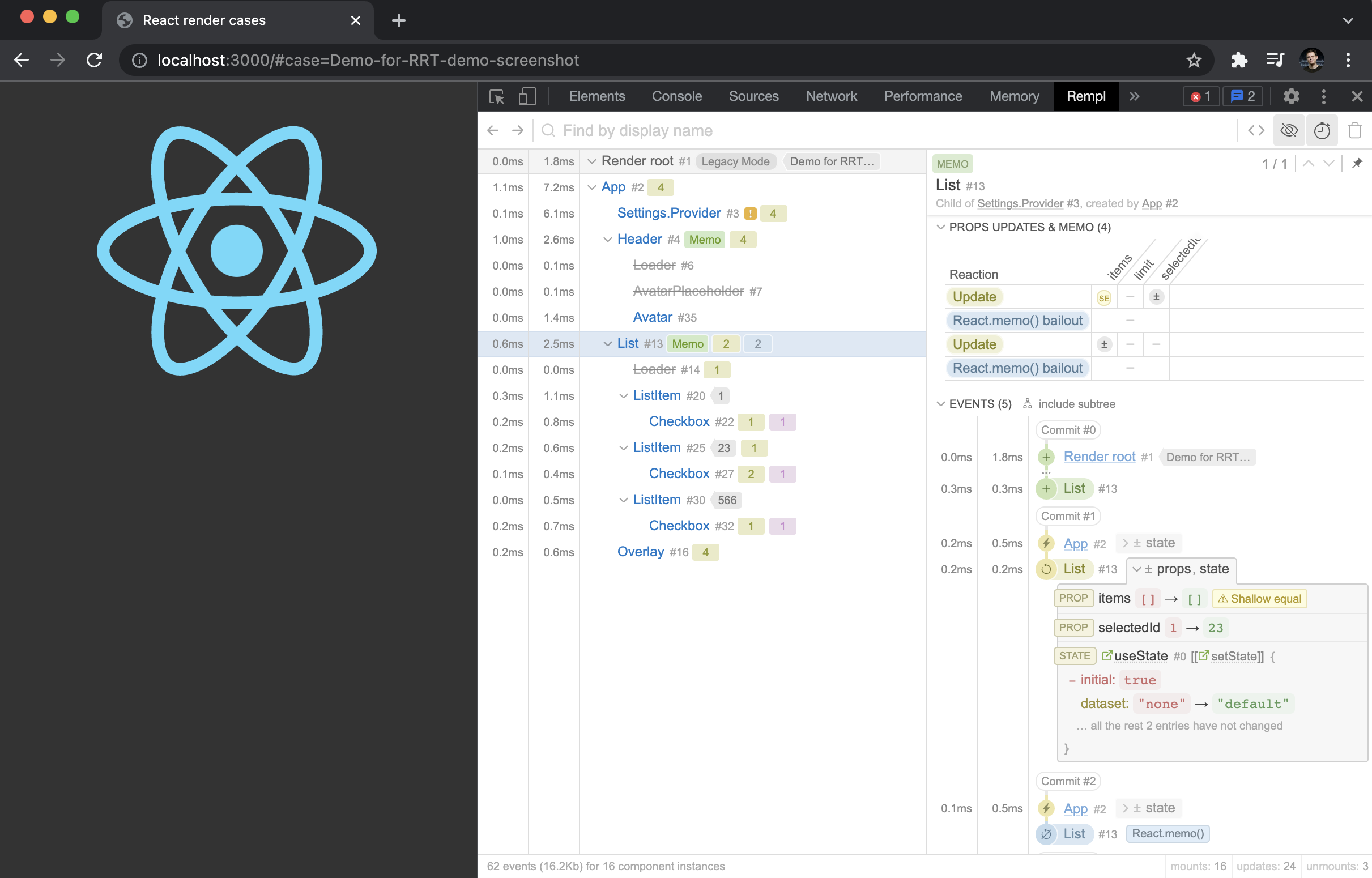 React отрисовка массива.