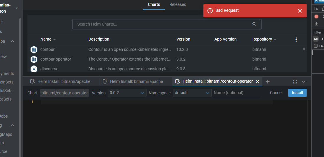 helm chart install but get empty value · Issue 7046 · lensapp/lens