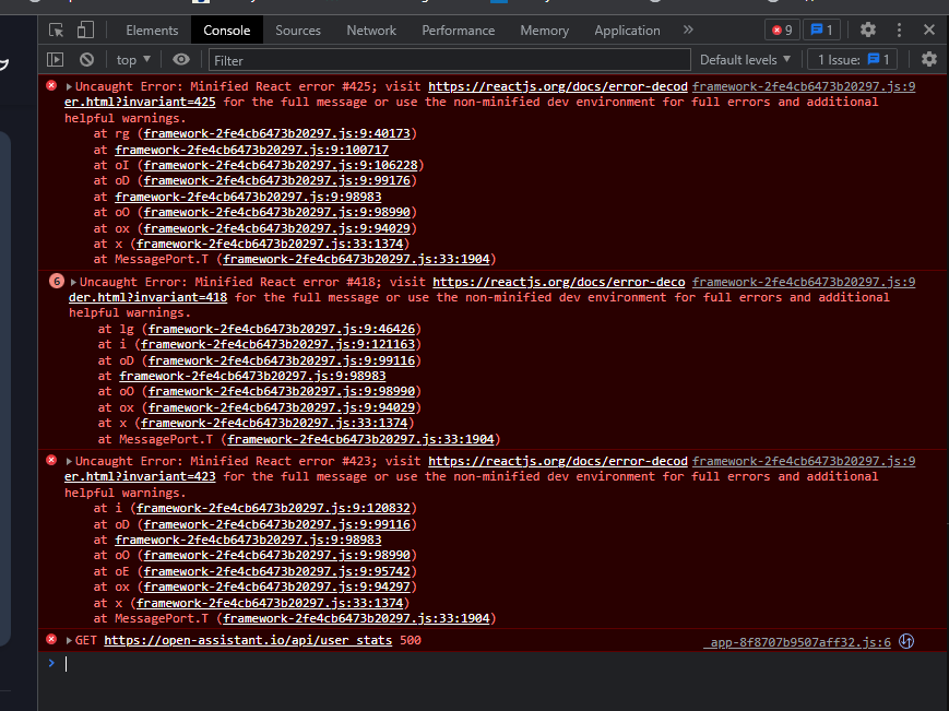 API https://open-assistant.io/api/user_stats fails with server error ...