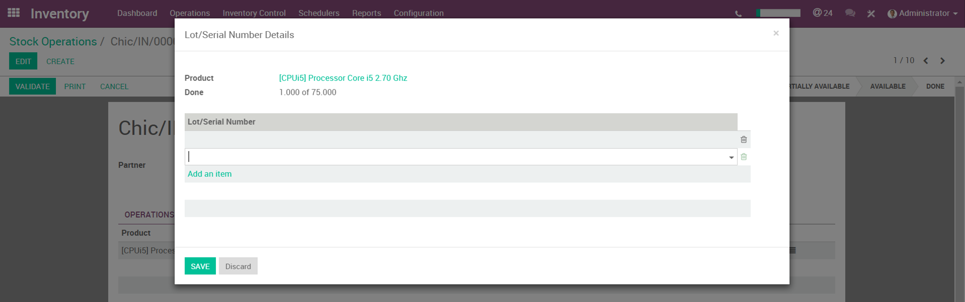 [10.0] Barcode scanner does not work when creating new serial number