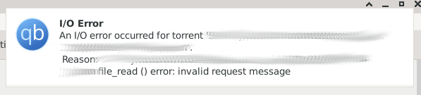 Sporadic messages: An I/O error occurred for torrent · Issue #14392 ...