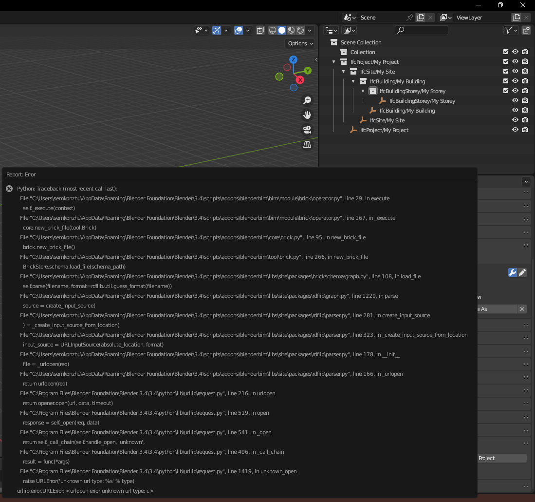 Brickschema throws python error on creating the project inside