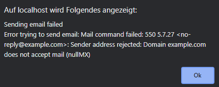 Docker email settings send test email error with example values · Issue ...