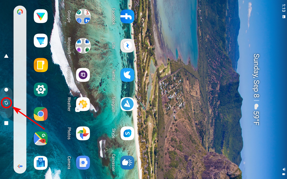Screen rotation icon appears in wrong location · Issue 666 · phhusson