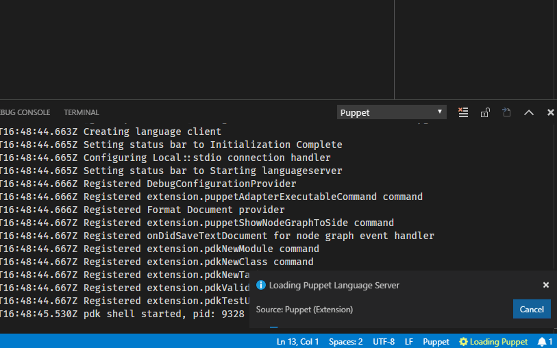Show Progress · Issue #445 · puppetlabs/puppet-vscode · GitHub