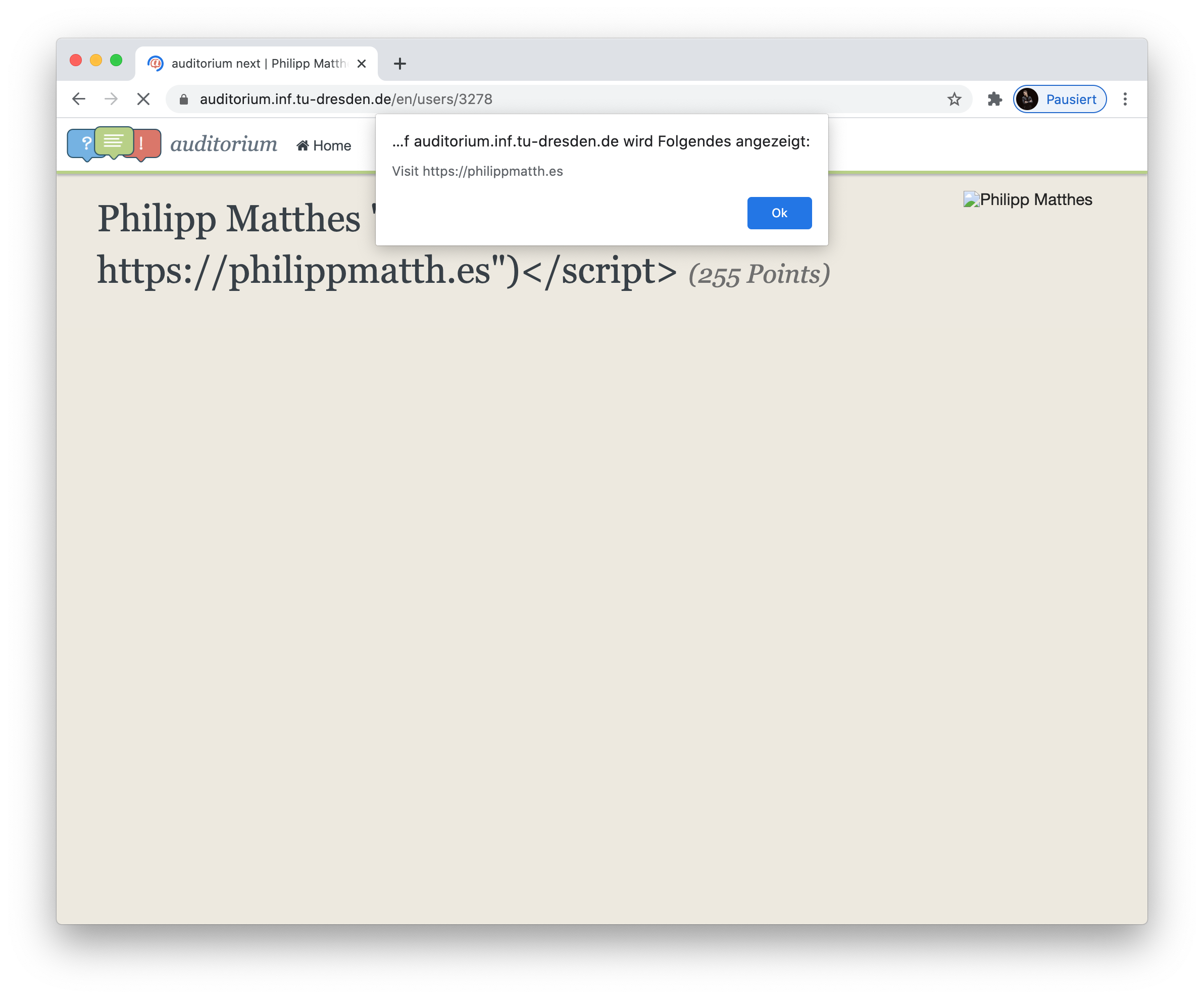 XSS vulnerability in profile page · Issue #169 · auditorium/auditorium ...