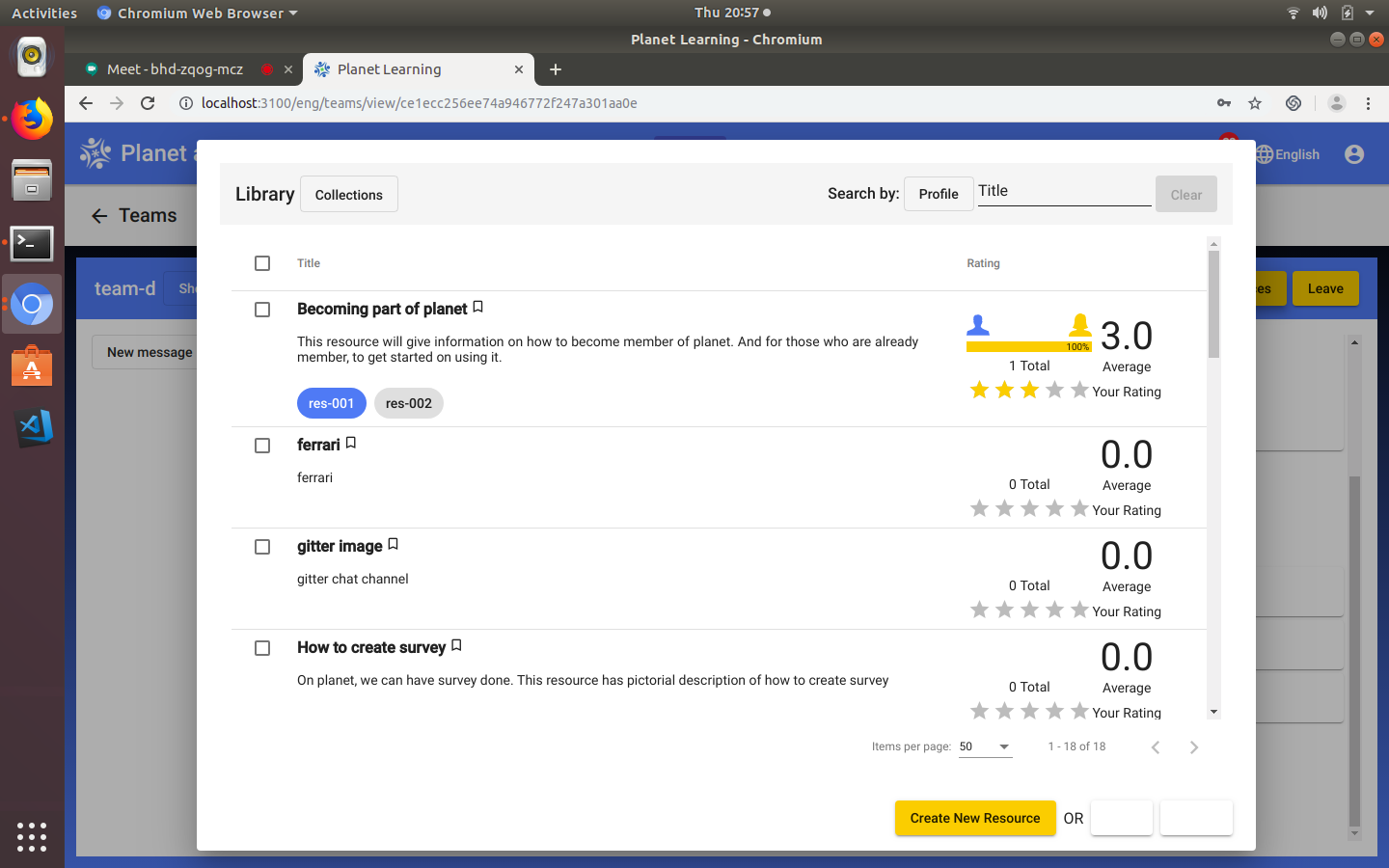 Team: add new resource dialog box delays action button to load · Issue ...