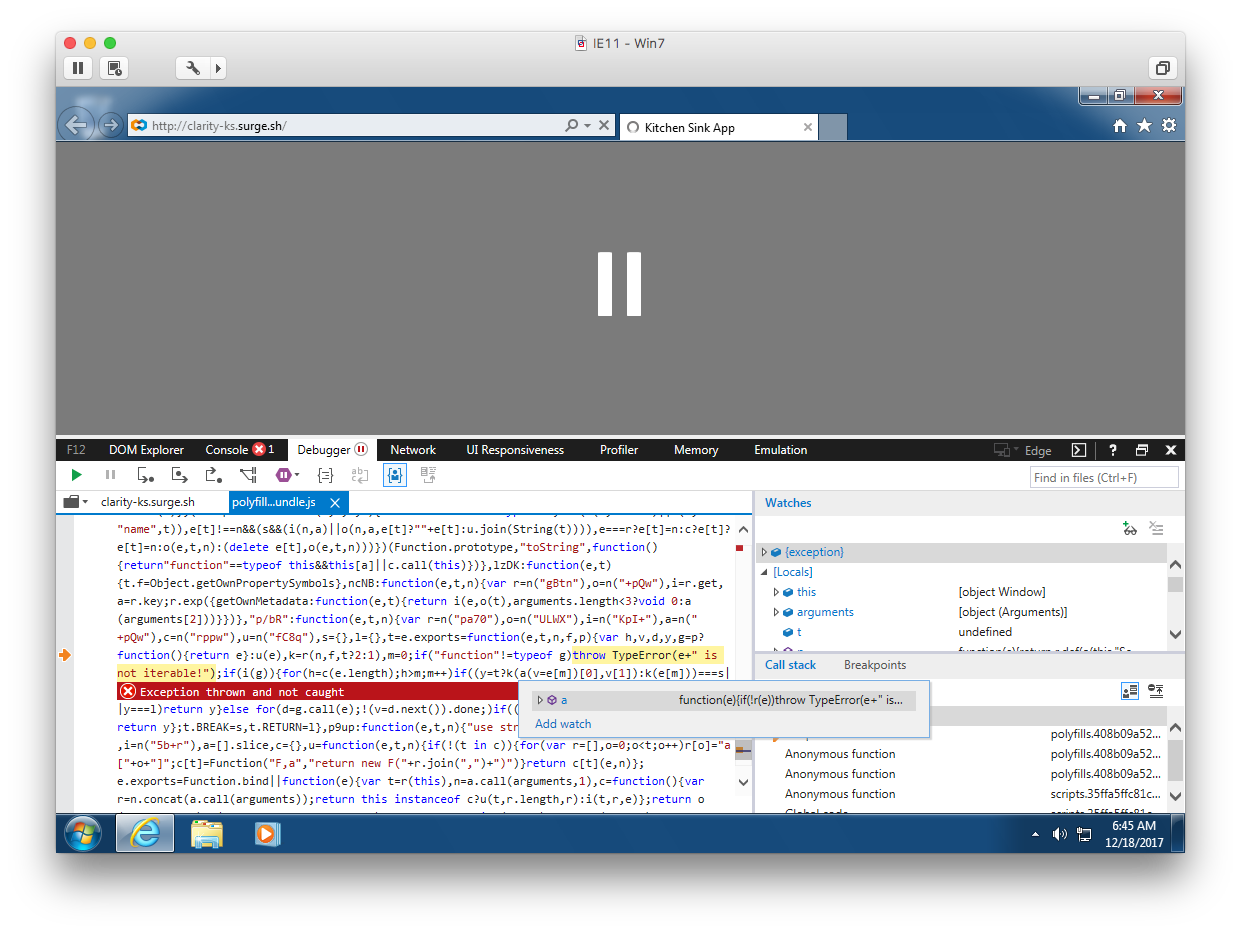 web site fails to