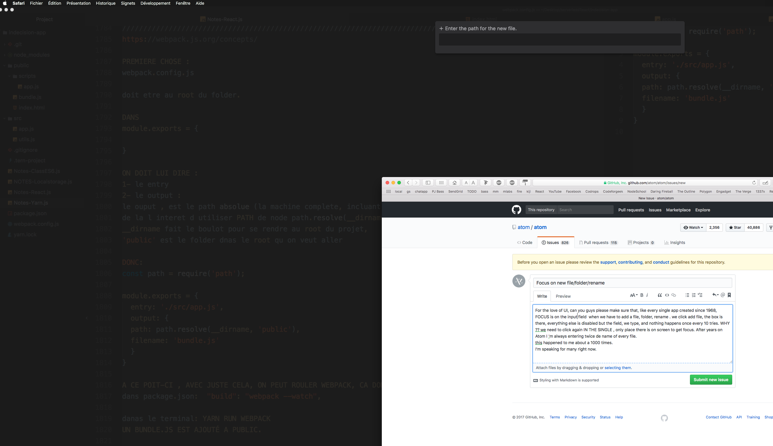 Focus on new file/folder/rename · Issue #15893 · atom/atom · GitHub